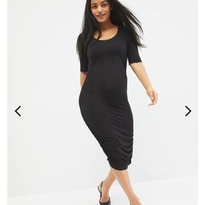 Motherhood Maternity Side Runched Black Dress Medium